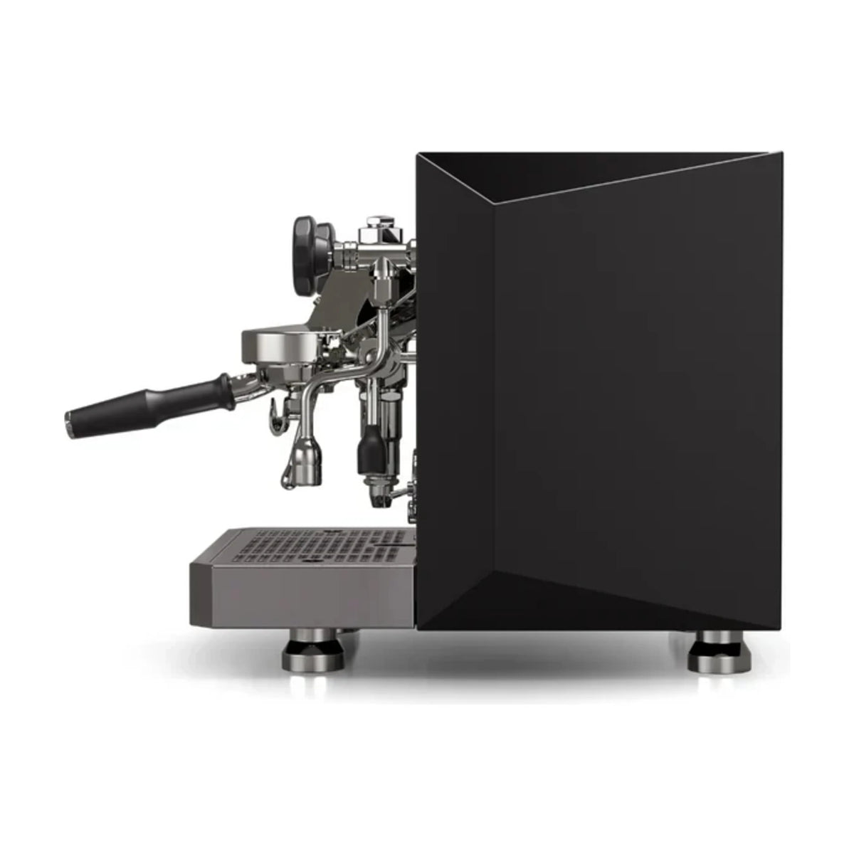 Espresso Machine Giotto FAST Rocket Espresso Domestica – Black Side Panels – Side View on White