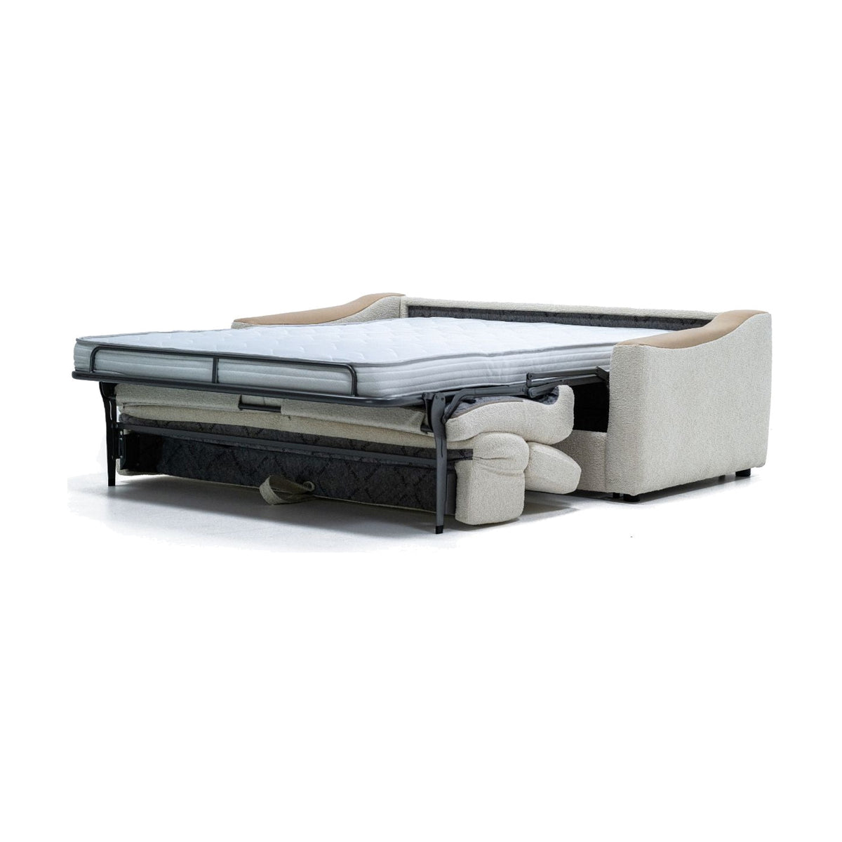 Sofa Bed Strike 2-Seater Beige Domestica – Sofa Bed Open Spring Base Mechanism