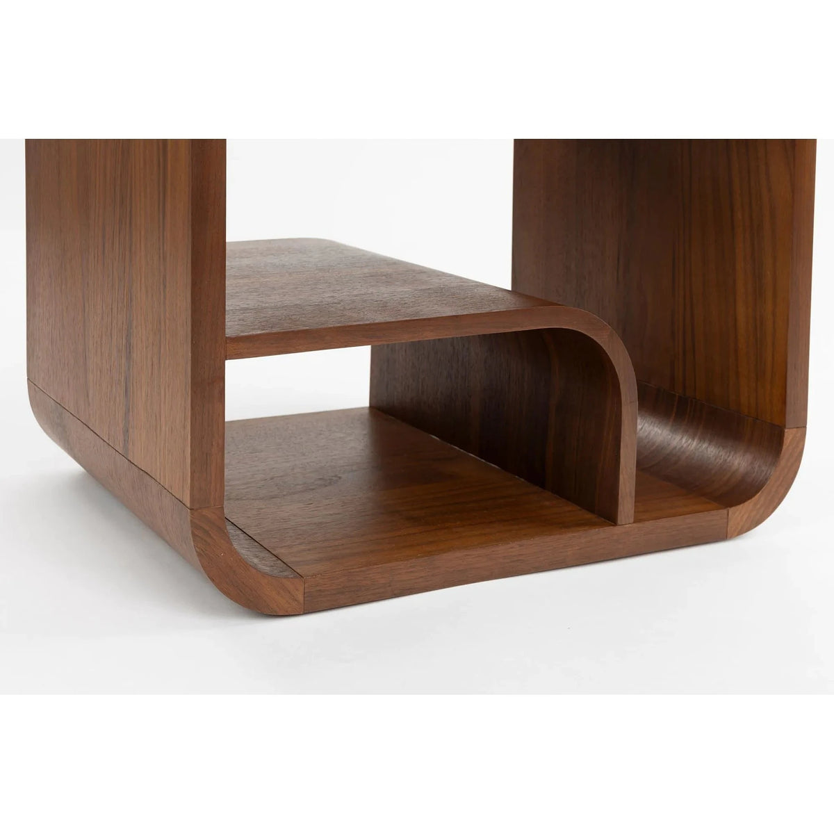 Cabinet Seven S Walnut Domestica – Curved Shelf and Compartment Close-up