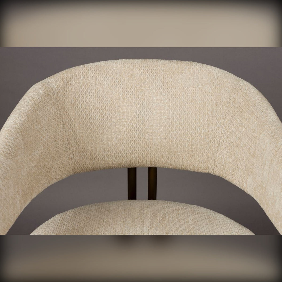 Dining Chair Naida Beige Domestica – Curved Backrest Close-up
