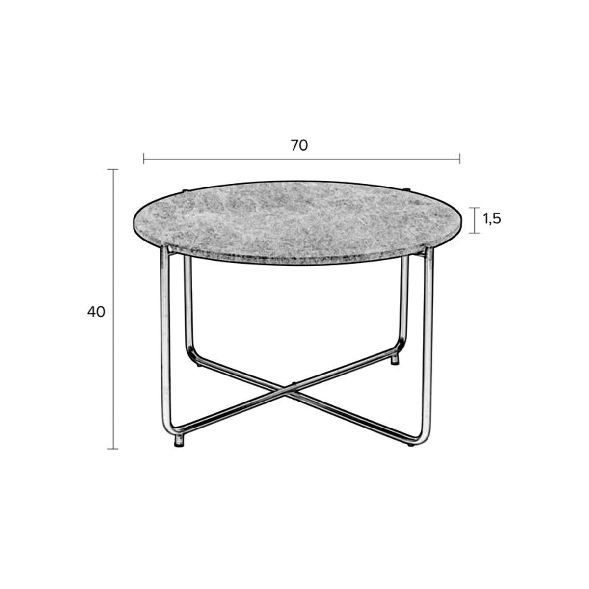 Coffee Table Timpa Marble Green Domestica – Dimensions Drawing