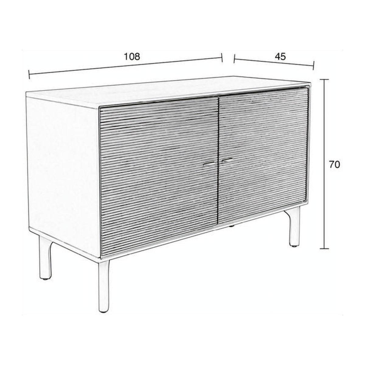 Sideboard Morning 2 Doors Grey Domestica – Dimensions Drawing