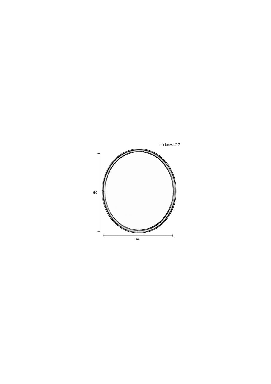 Mirror Matz Round Antique Brass Domestica – Dimensions Drawing