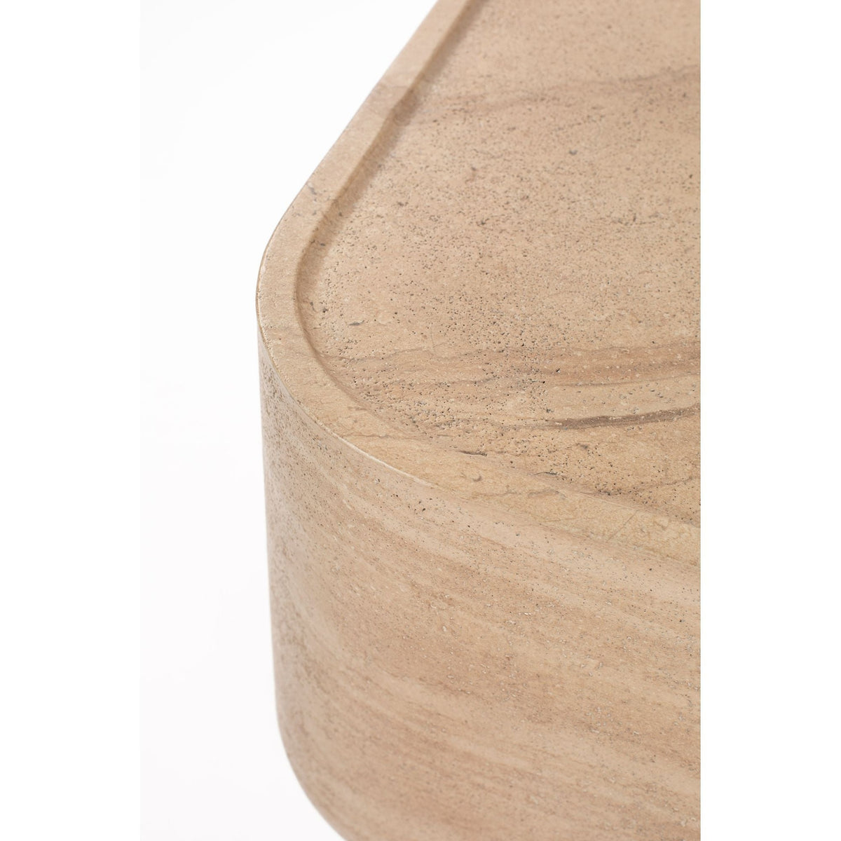 Side Table Noble Square Beige Domestica – Rounded Edge Close-up