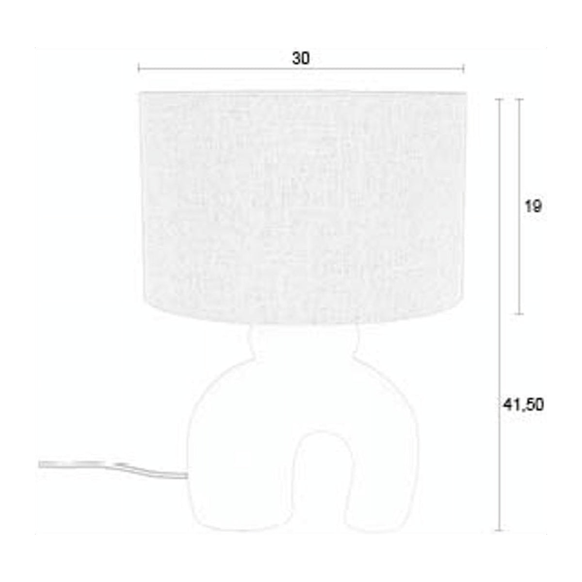 Table Lamp Bibi White Domestica – Dimensions Drawing