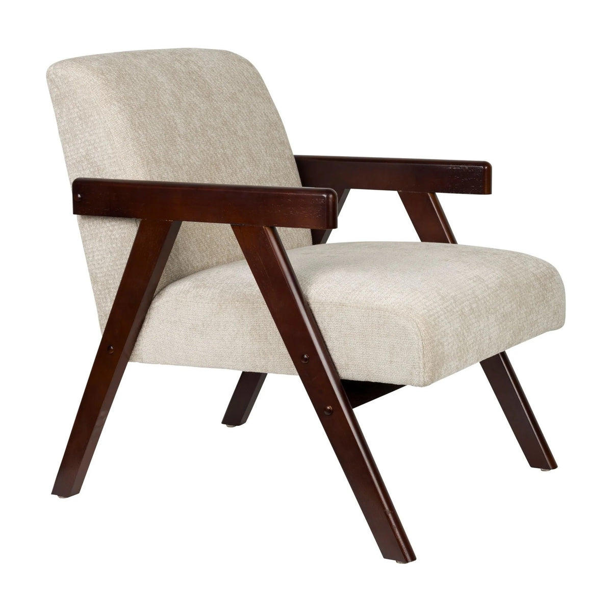 Lounge Chair Panadero Walnut Domestica – Three Quarter View on White
