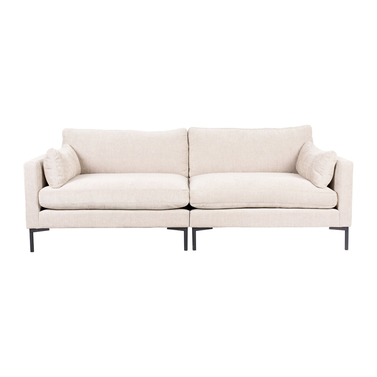 Sofa Element Summer Left Beige Domestica – Complete Summer 3-Seater Sofa, Front View on White
