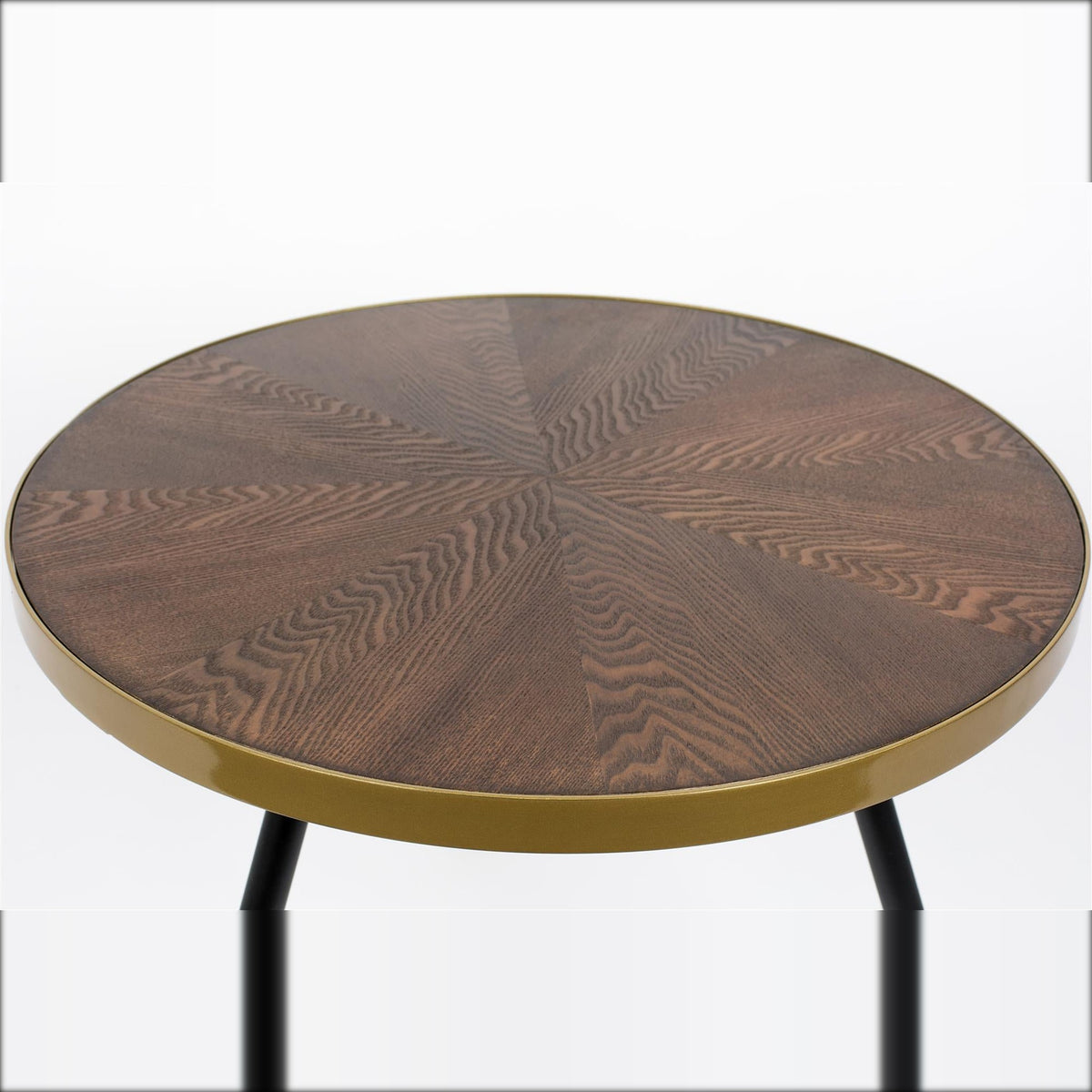 Coffee Table Denise Walnut Gold Domestica – Starburst Veneer Tabletop Close-up