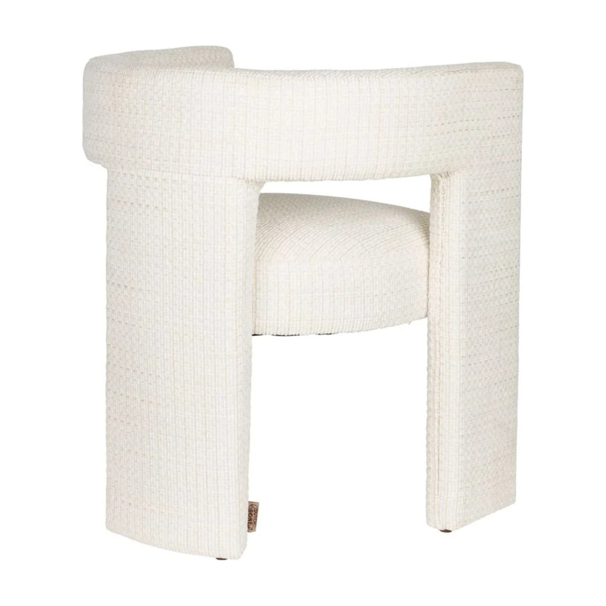 Dining Chair Medina Off White Domestica – Back Three Quarter View on White