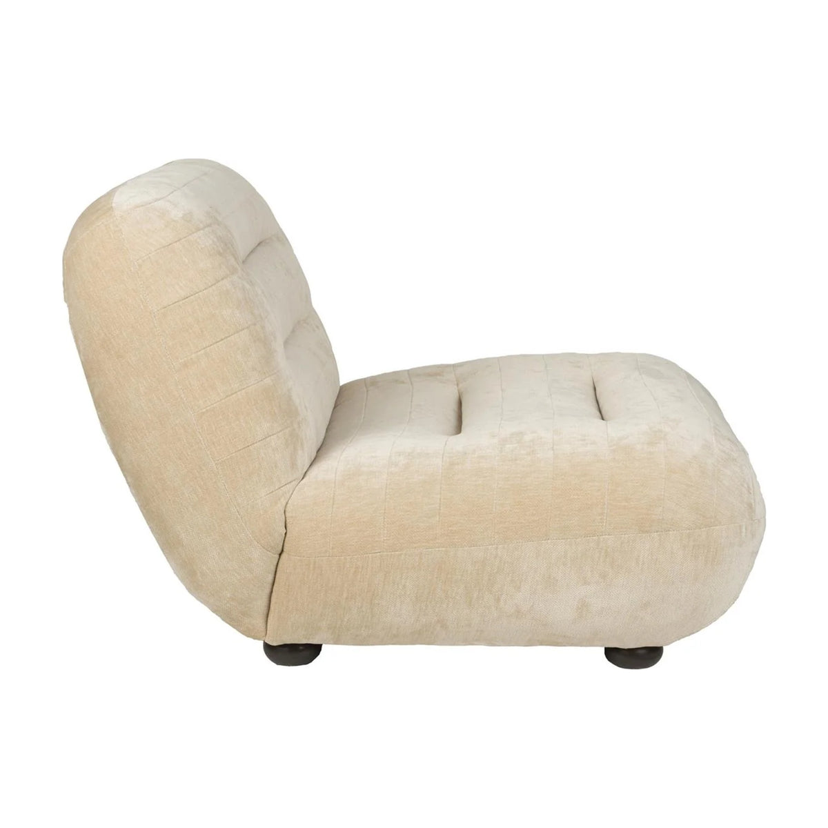 Lounge Chair Wyatt Velours Beige Domestica – Opposite Side View on White