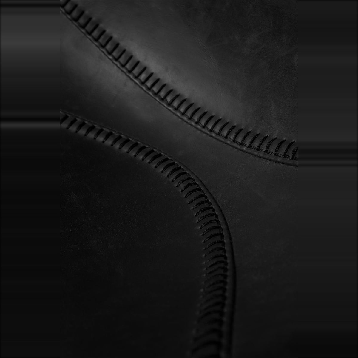 Dining Chair Franky Black Domestica – Stitched Seat Edge Close-up