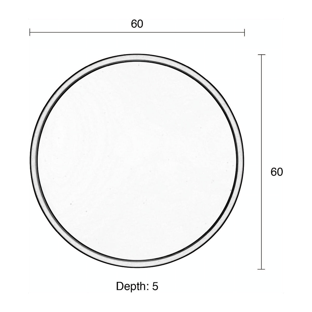 Mirror Bandit Copper Gold Domestica – Dimensions Drawing