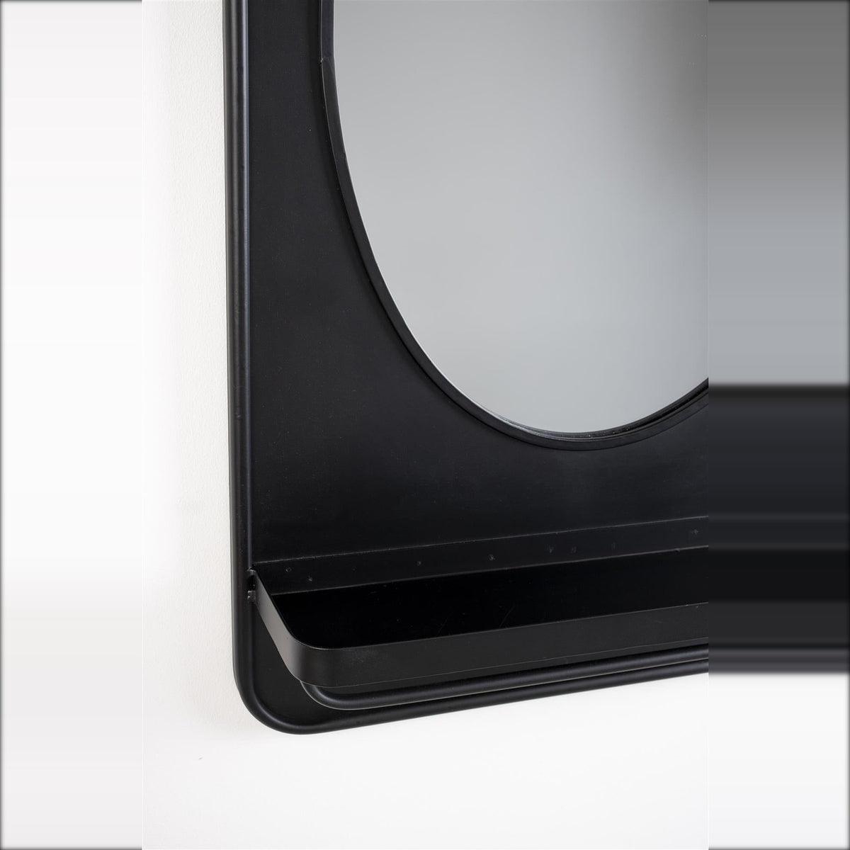 Mirror Shelf Pascal M Black Domestica – Angled Shelf Close-up