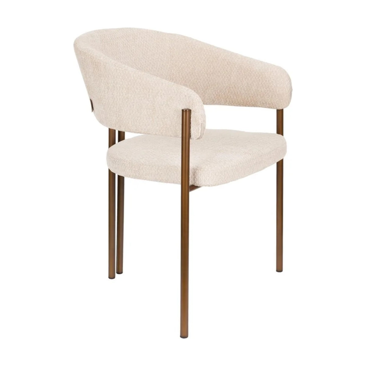 Dining Chair Naida Beige Domestica – Three Quarter View on White