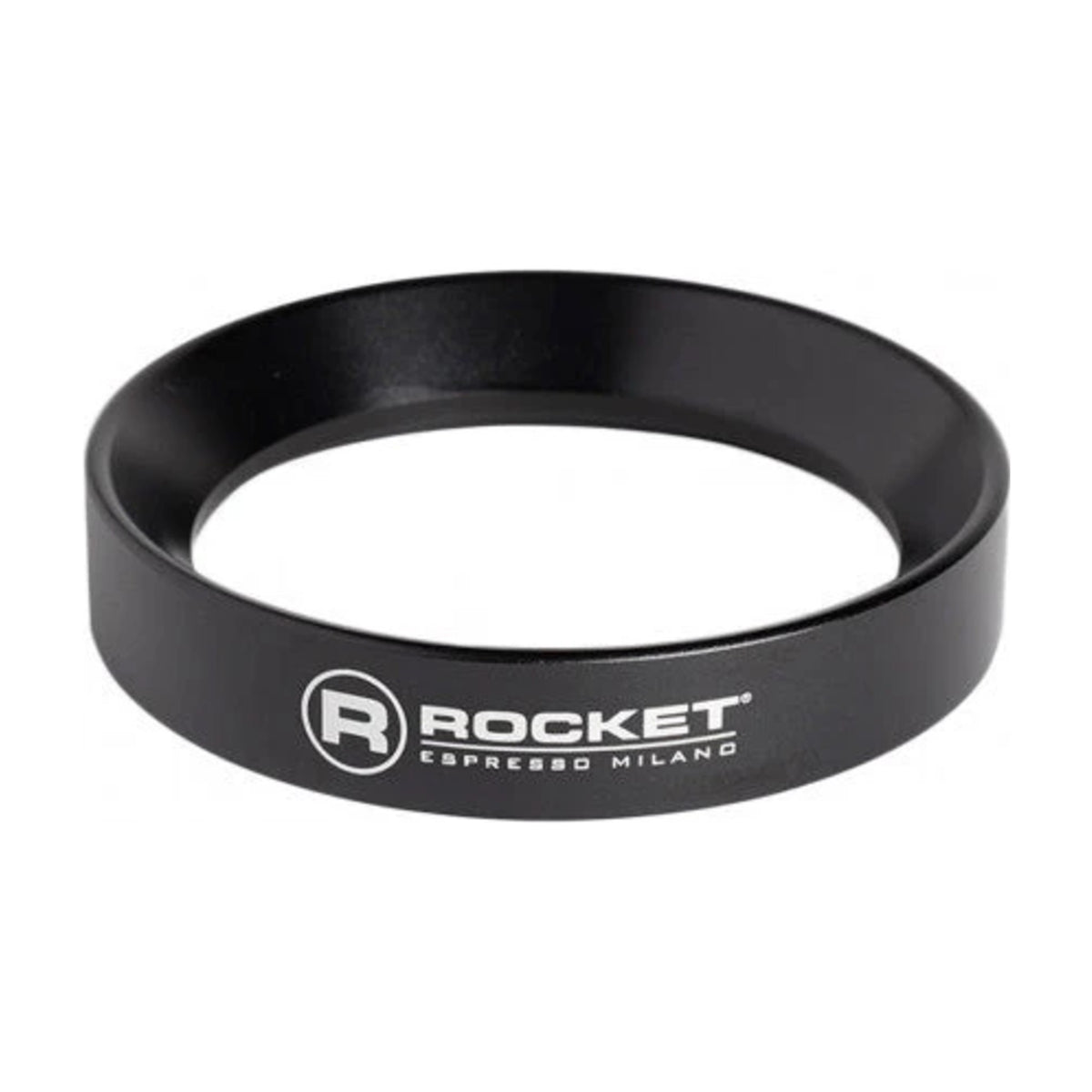 Dosing Funnel Magnetic Rocket Espresso Domestica – Matt Black Option – Three Quarter View on White