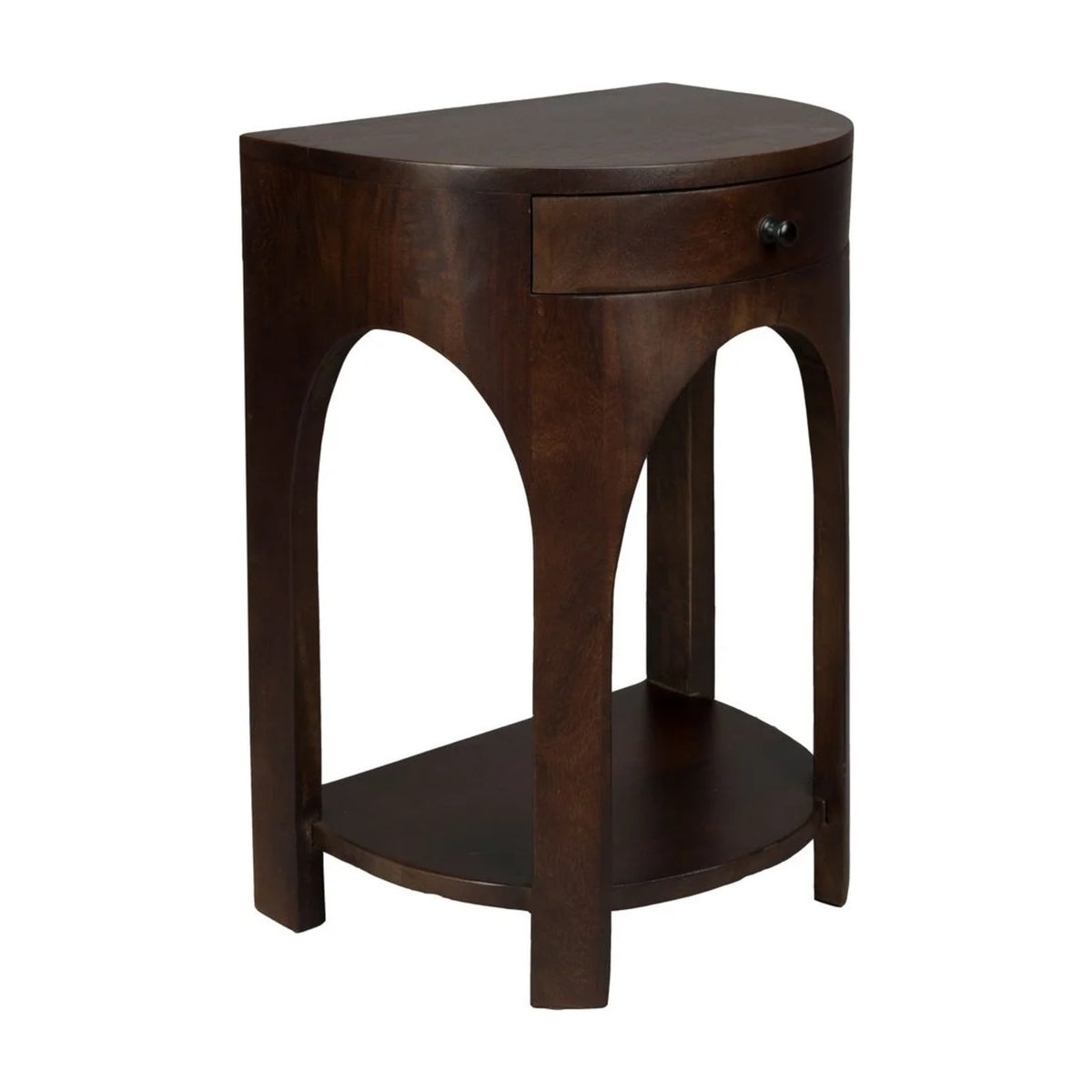 Side Table Belvedere Walnut Domestica – Three Quarter View on White