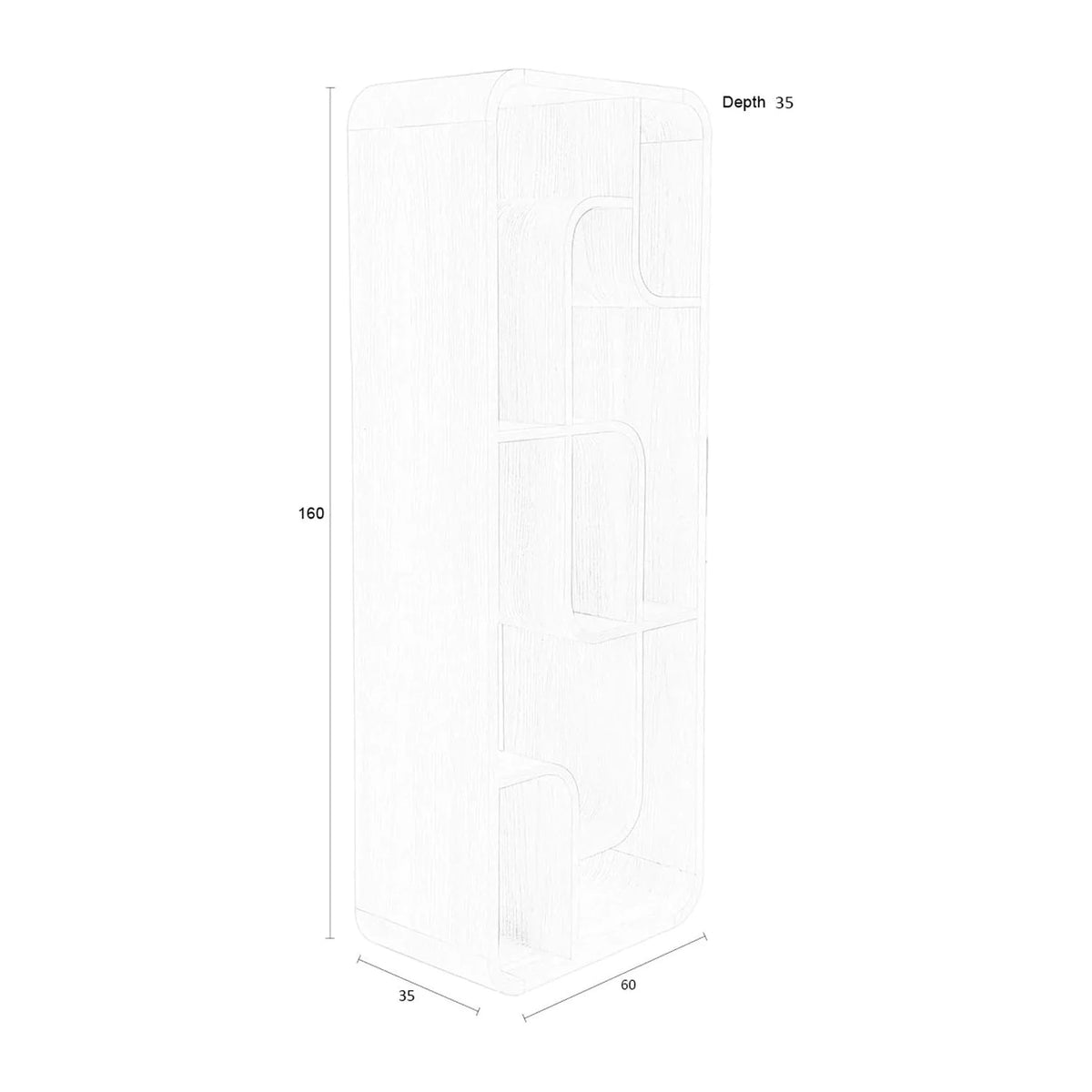 Cabinet Seven Natural Oak Domestica – Dimensions Drawing