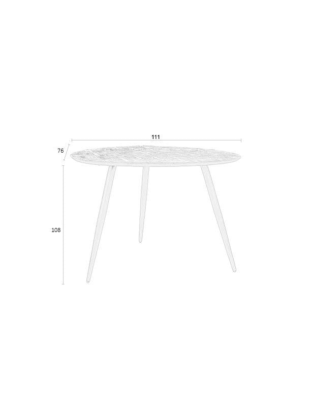 Dining Table Webster Round Brown Domestica – Dimensions Drawing