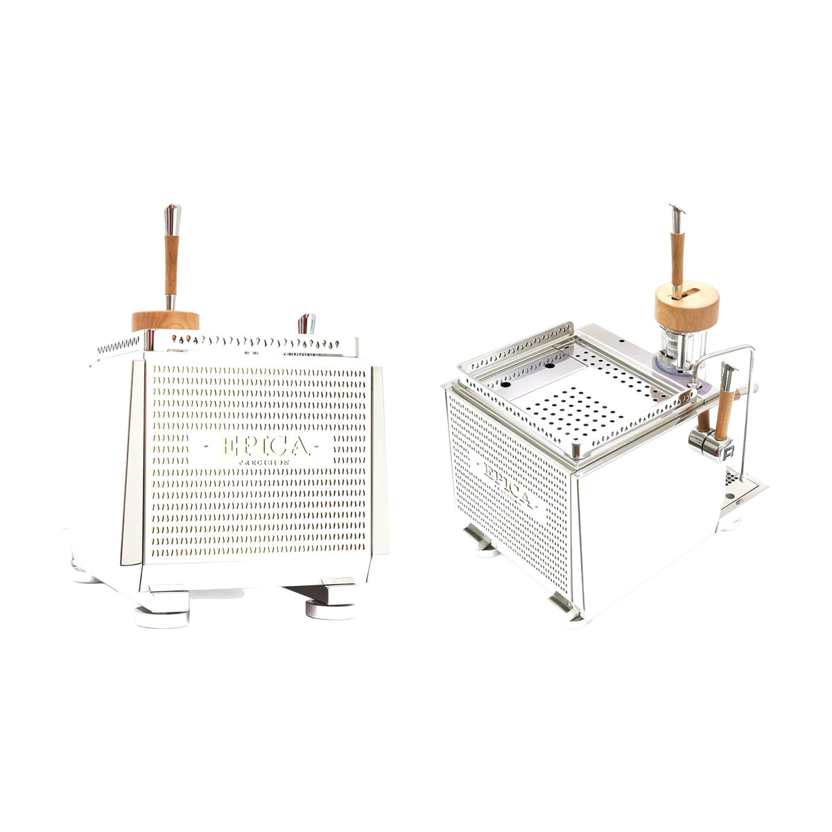 Espresso Machine Epica Rocket Espresso Domestica – Side and Back Views on White