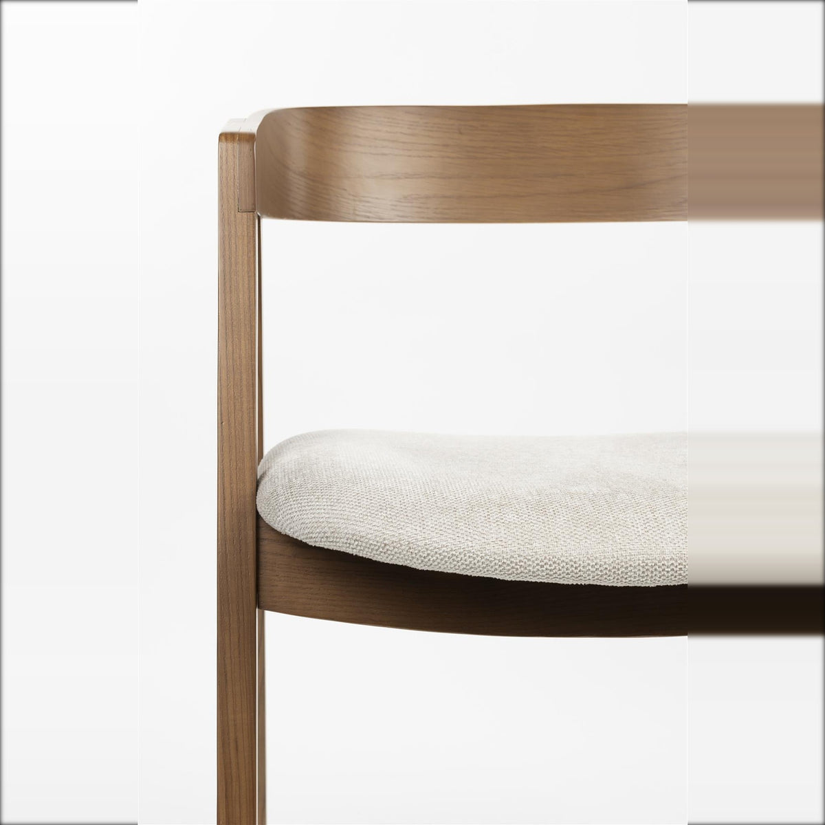 Dining Chair Mads Walnut Domestica – Upholstered Seat Close-up, Side