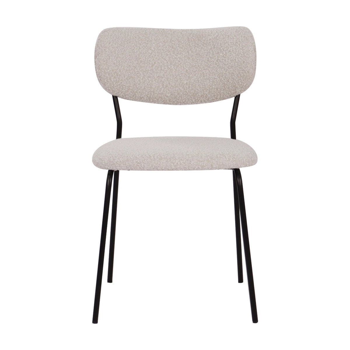 Dining Chair Leah Off White Domestica – Front View on White