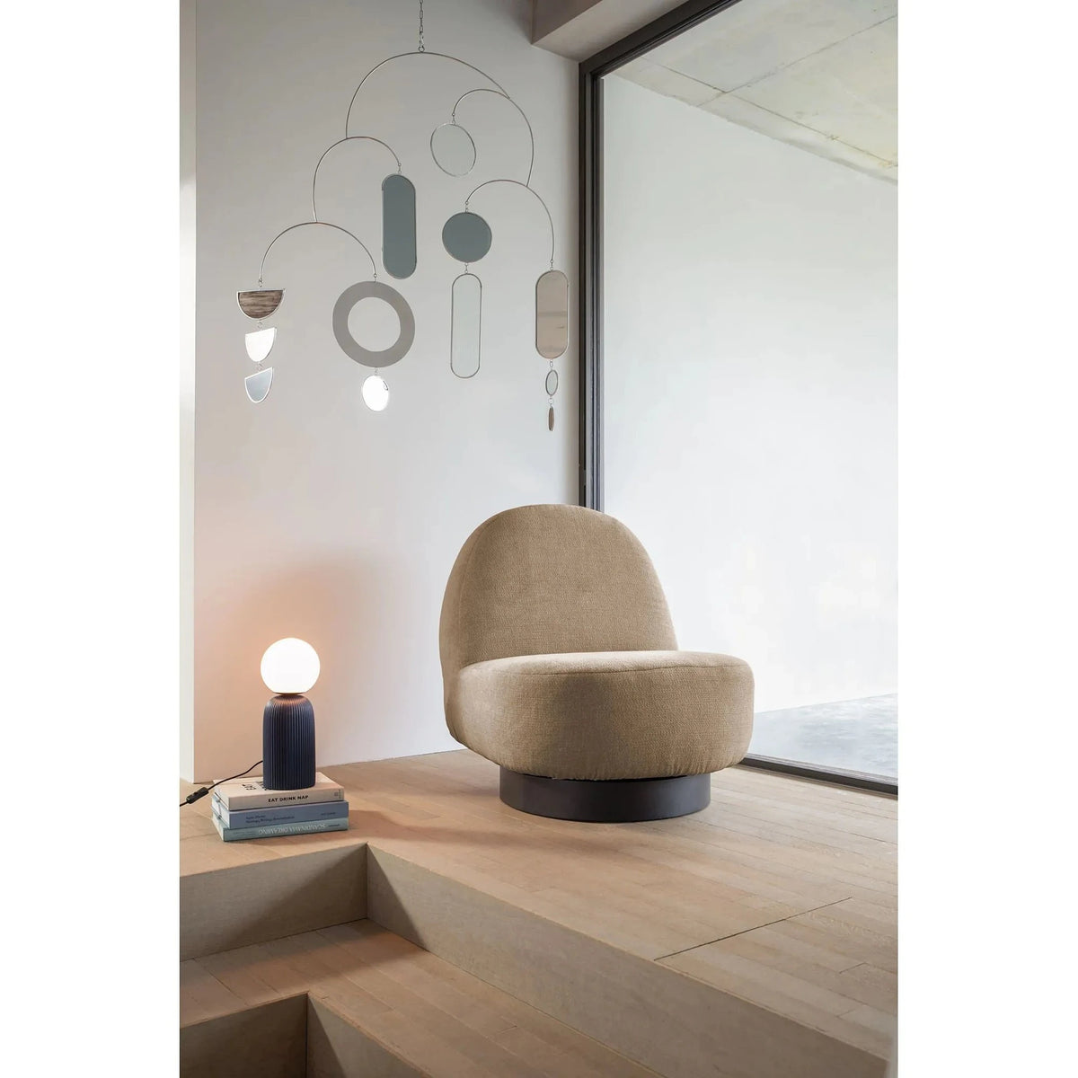 Lounge Chair Eden Moss Domestica – Lifestyle – Living Room with Table Lamp