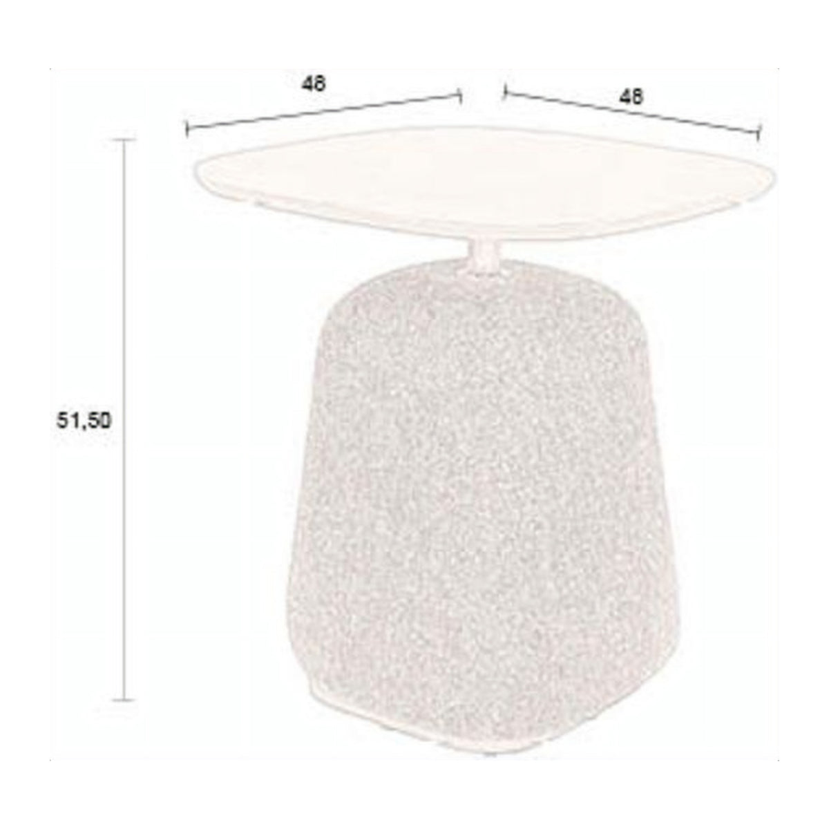 Side Table Shelly Off-White Domestica – Dimensions Drawing