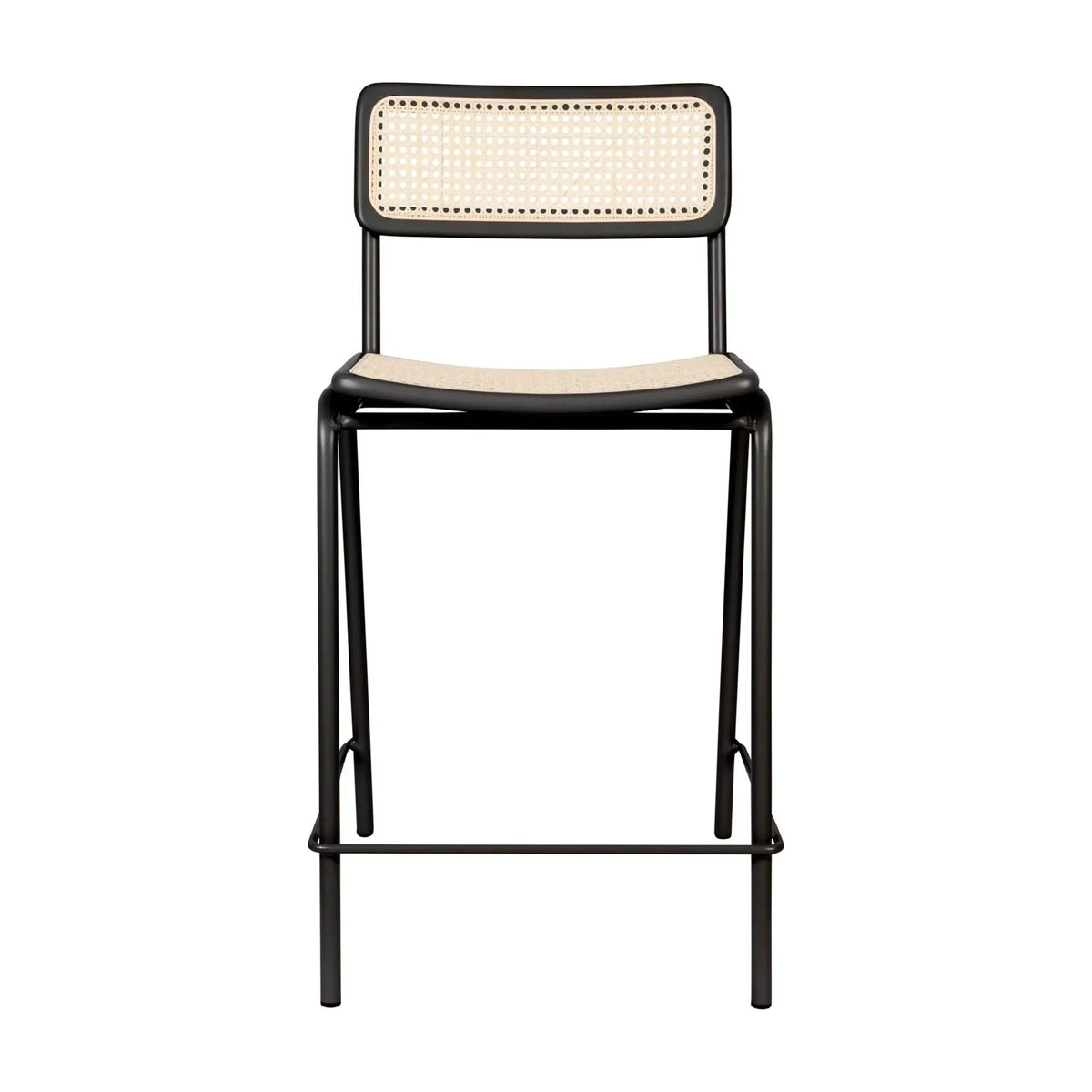 Counter Stool Jort 66.5 cm Natural Black Domestica – Front View on White