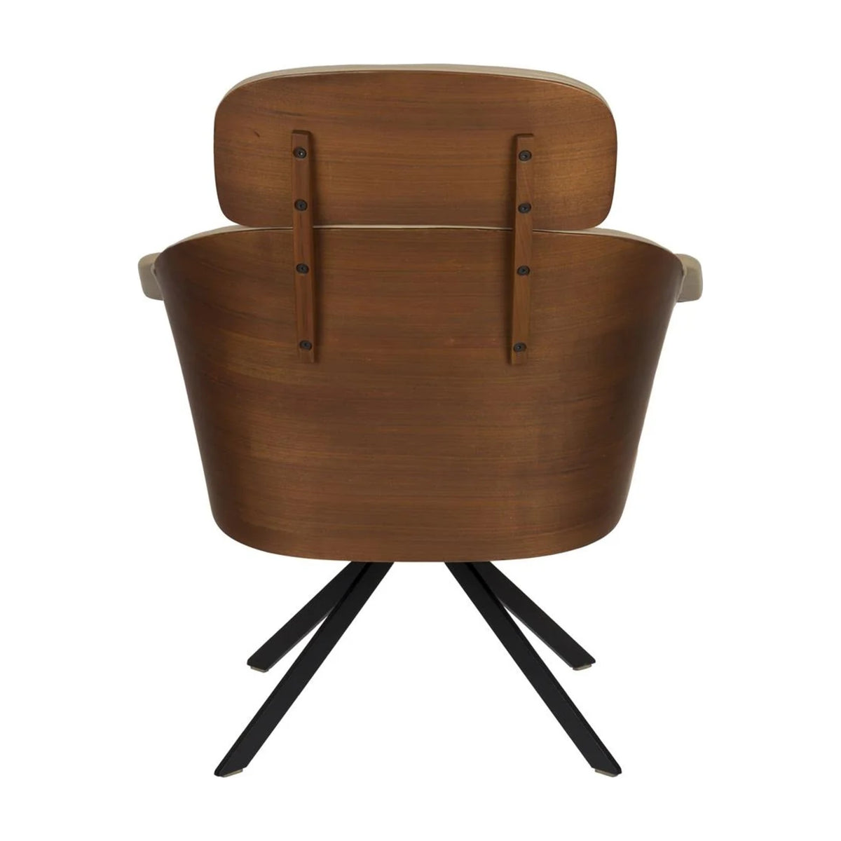 Lounge Chair Frie Beige Walnut Domestica – Back View on White