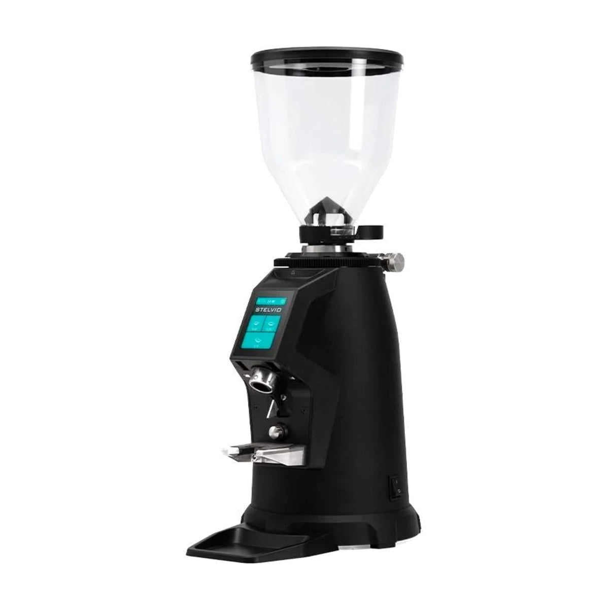 Coffee Grinder Stelvio Rocket Espresso Domestica – Matte Black, Three Quarter View