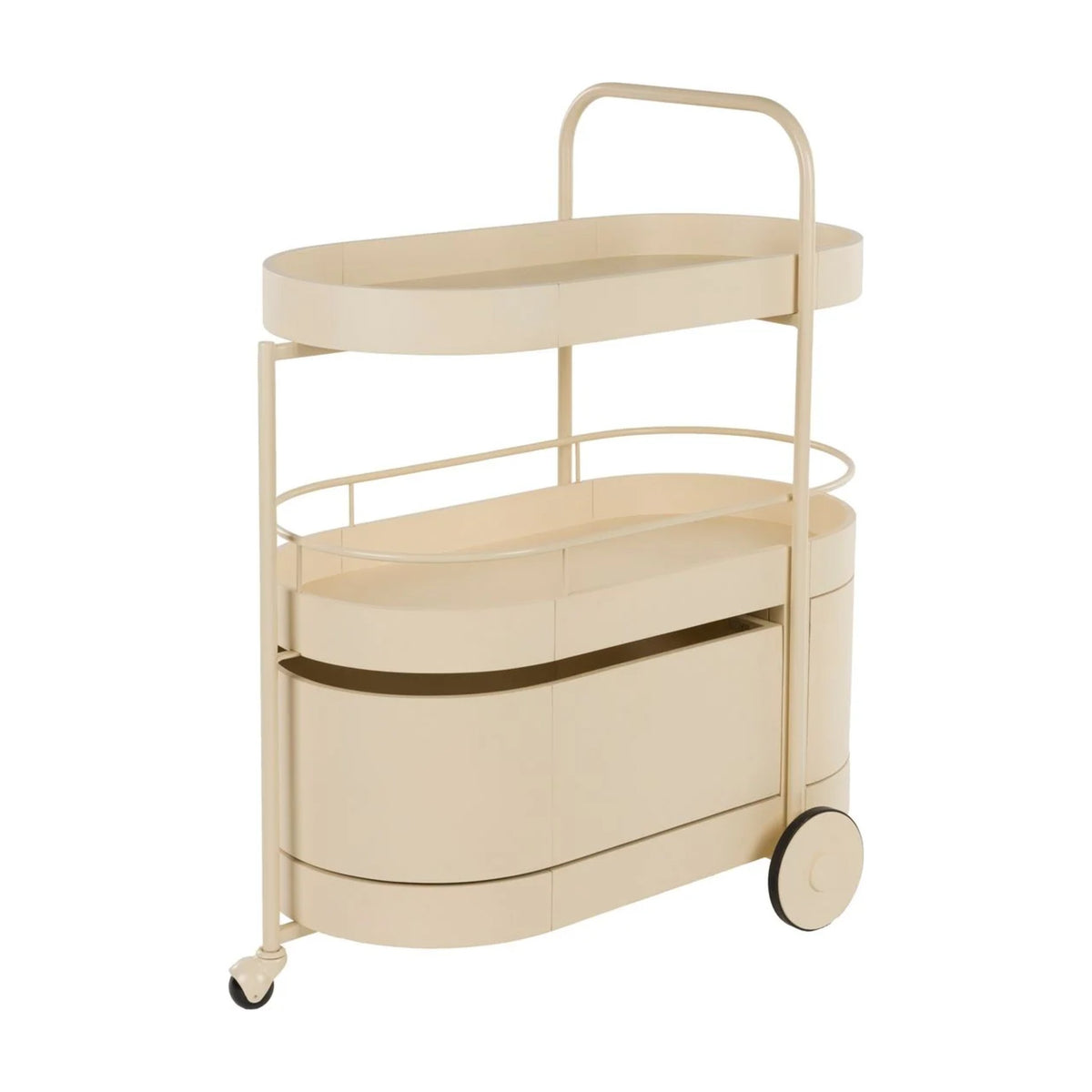 Trolley Wim Beige Domestica – Three Quarter View on White