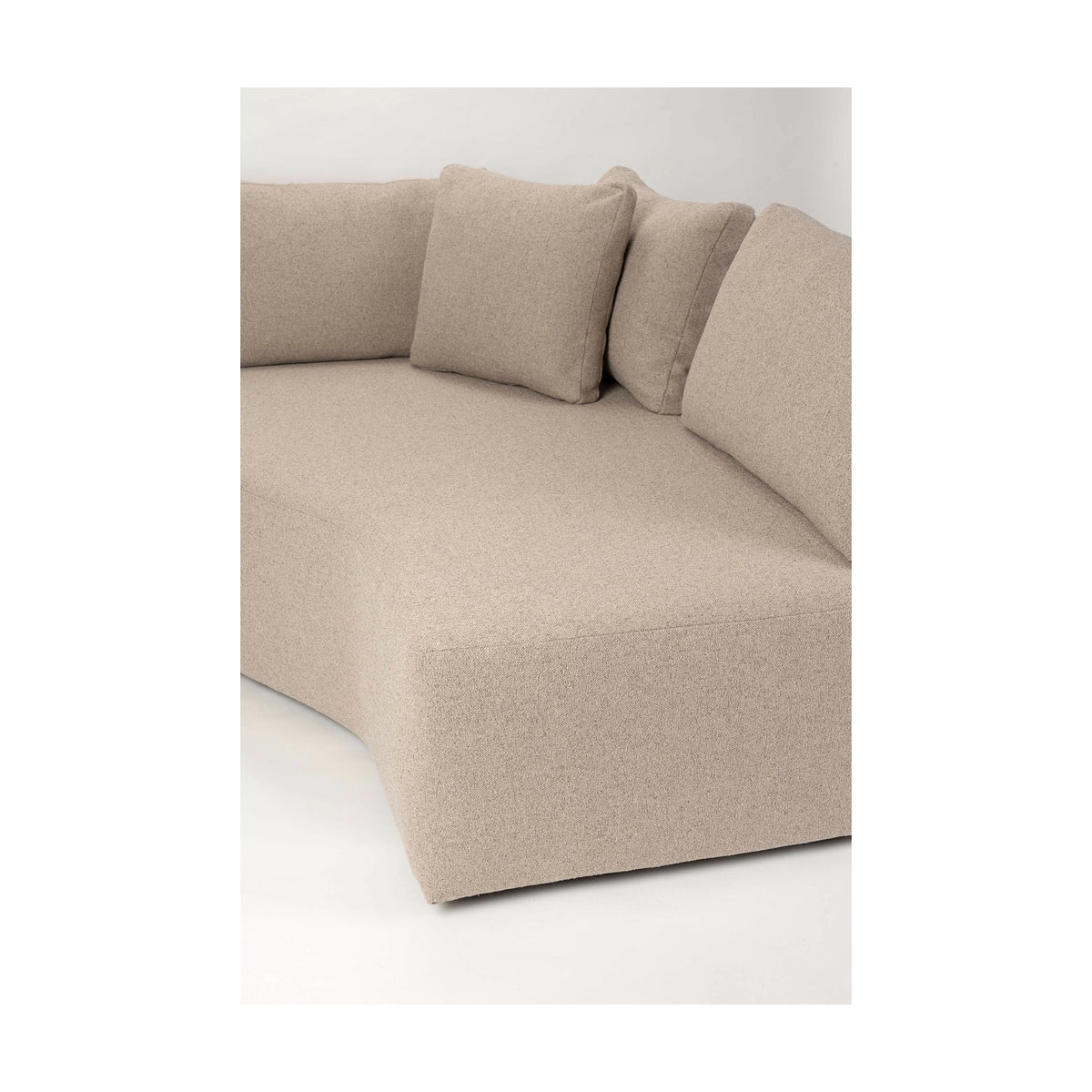 Sofa Prosper Right Cappuccino Domestica – Curved Seat and Back Cushions Close-up