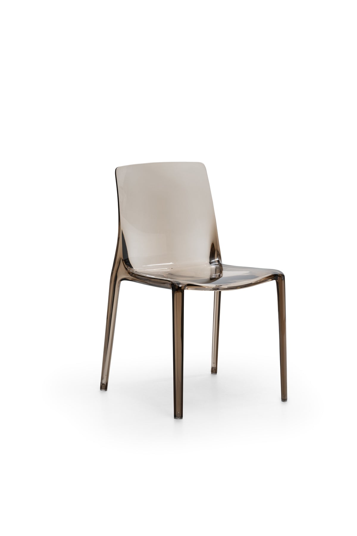 Dining Chair Agatha Polycarbonate Cappuccino Domestica – Product View on White