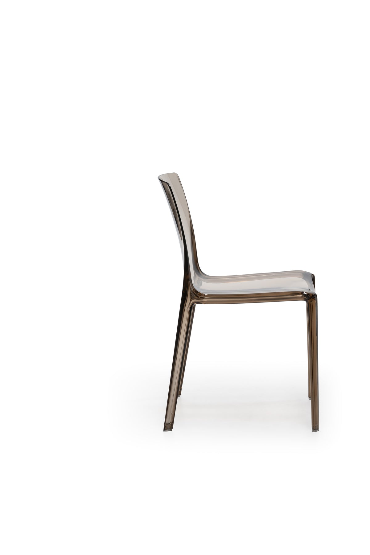 Dining Chair Agatha Polycarbonate Cappuccino Domestica – Product View on White
