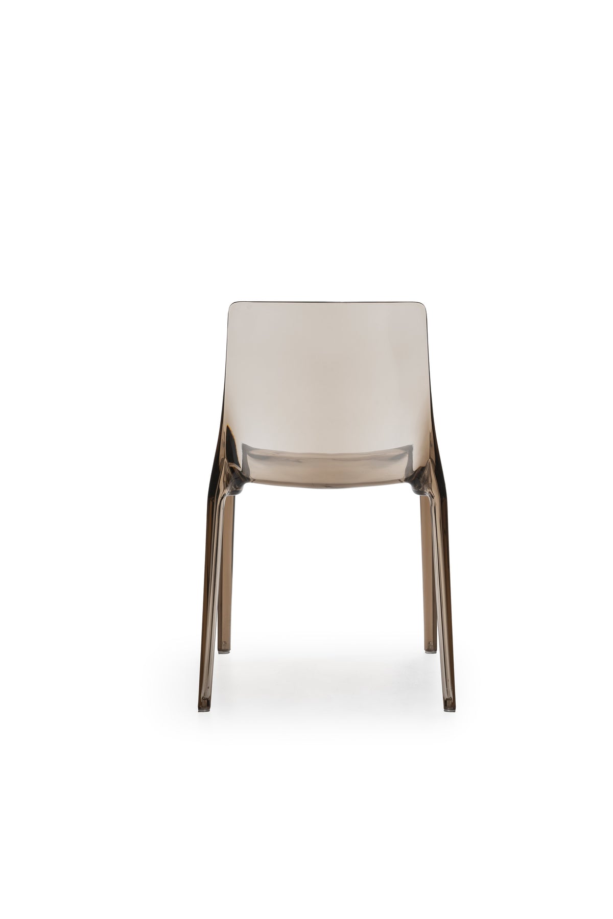Dining Chair Agatha Polycarbonate Cappuccino Domestica – Product View on White