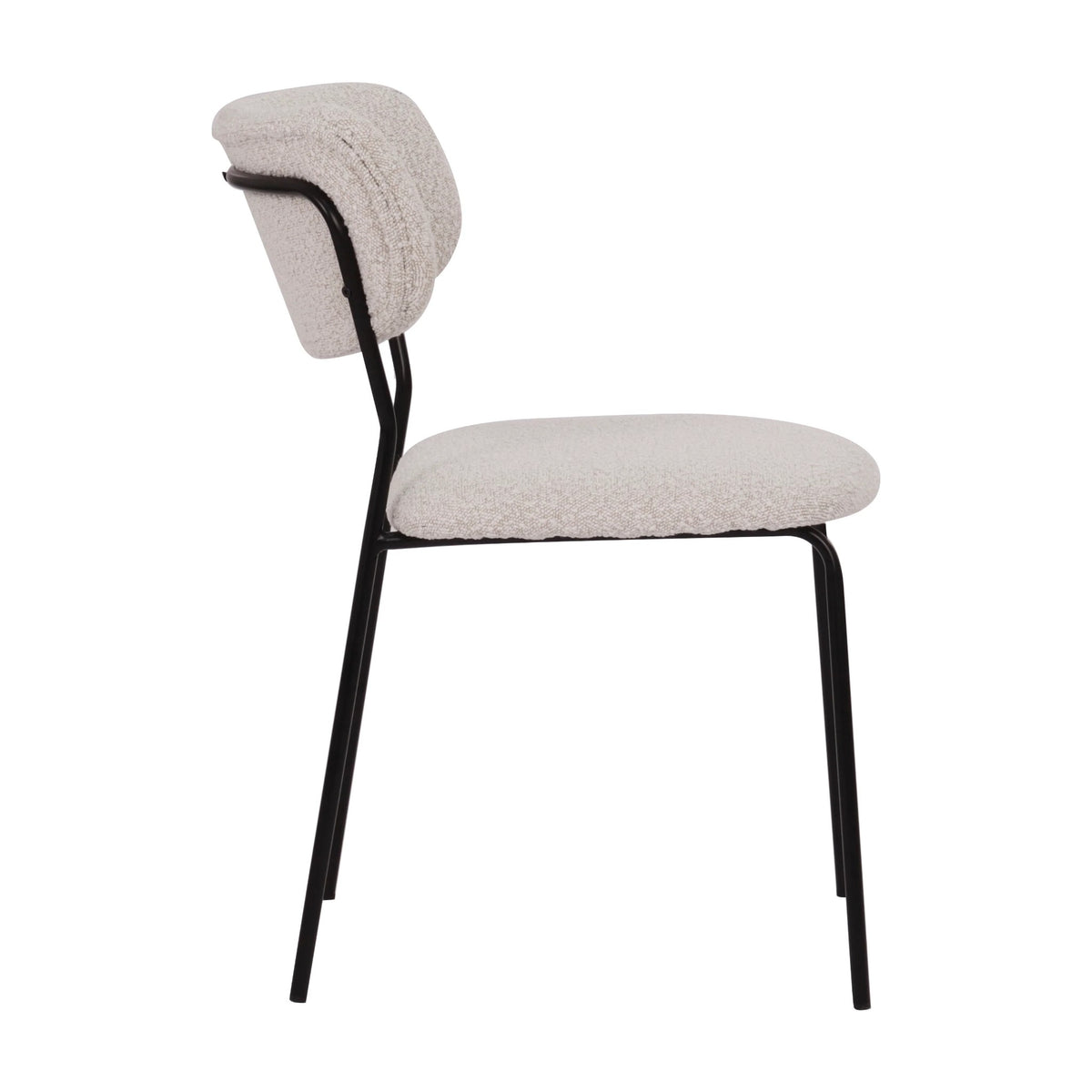 Dining Chair Leah Off White Domestica – Side View on White
