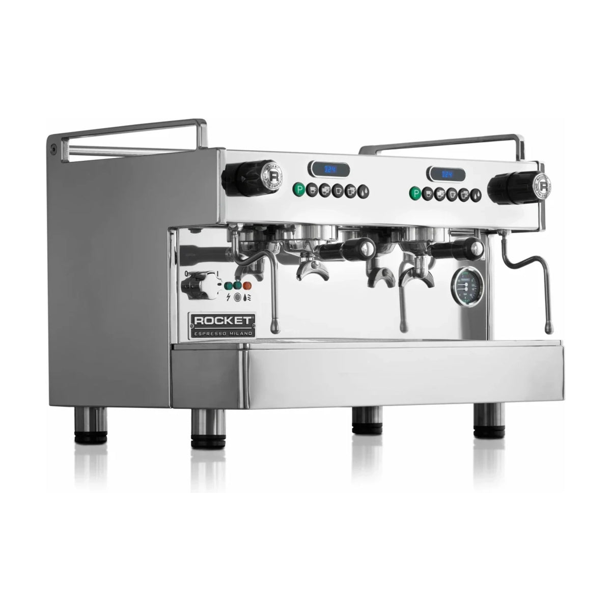 Coffee Machine BOXER EVO Stainless Rocket Espresso Domestica – Three Quarter View on White