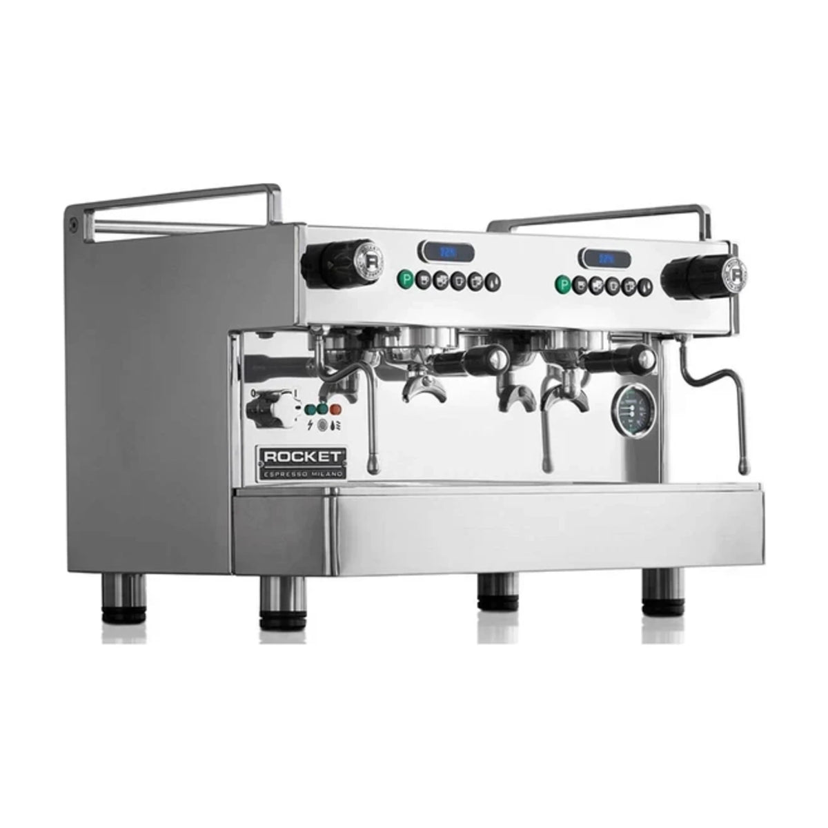 Coffee Machine BOXER Stainless Rocket Espresso Domestica – Three Quarter View on White
