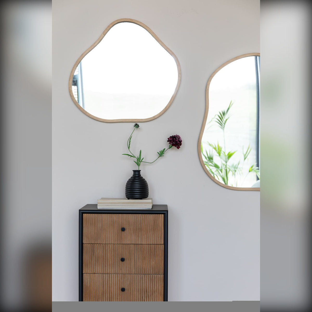 Mirror Zem Small Natural Bamboo Domestica – Lifestyle – Above a Chest of Drawers