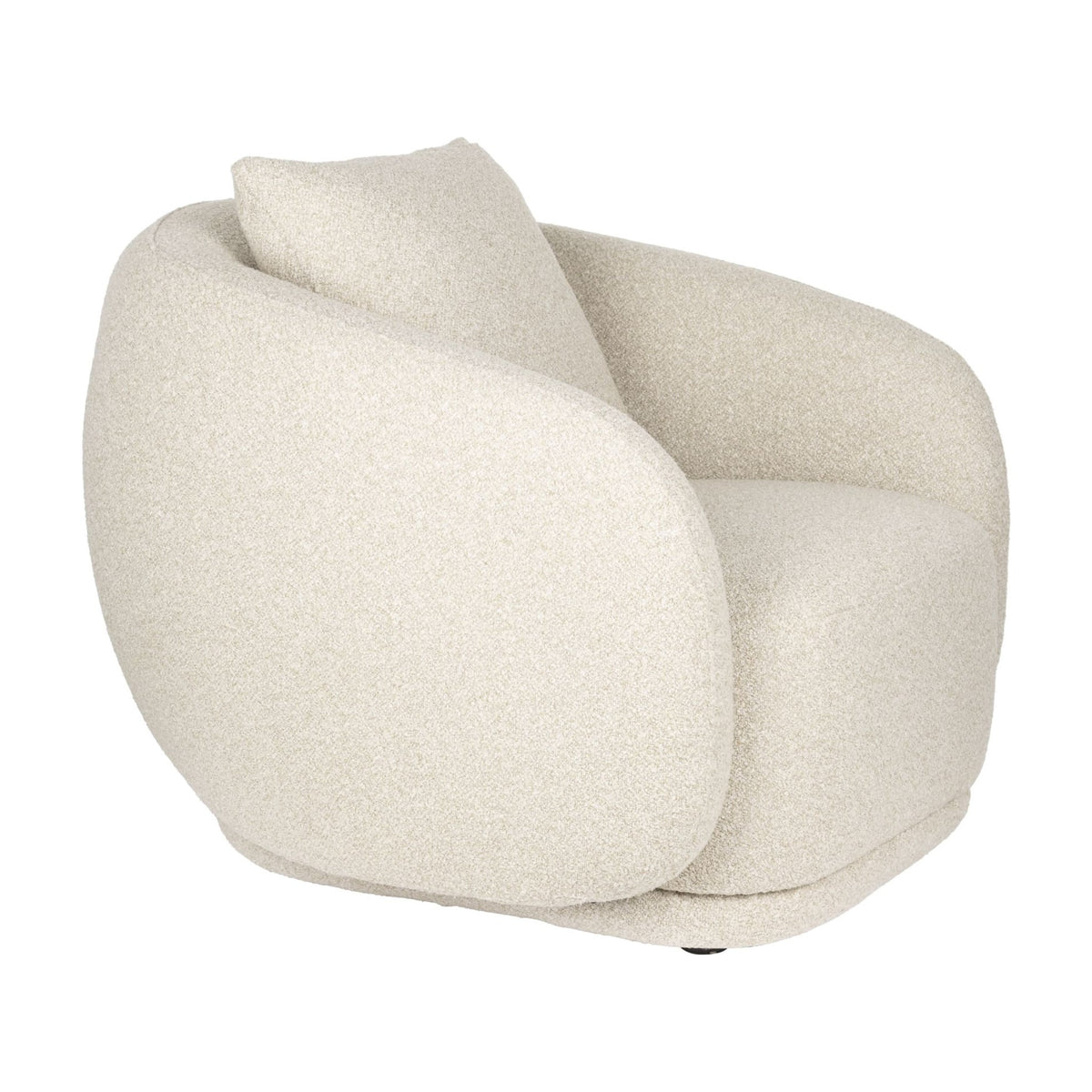 Lounge Chair Duffel Beige Boucle Domestica – Three Quarter View on White