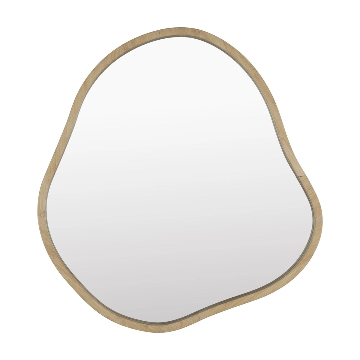 Mirror Zem Small Natural Bamboo Domestica – Front View on White