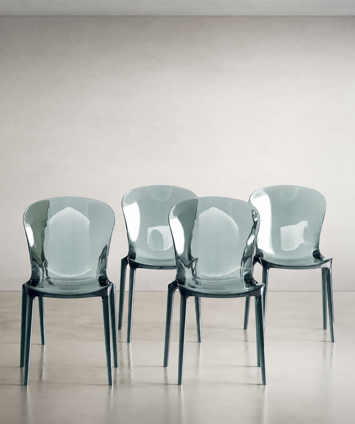 Dining Chair Crystal Polycarbonate Aquamarine Grey Domestica – Lifestyle