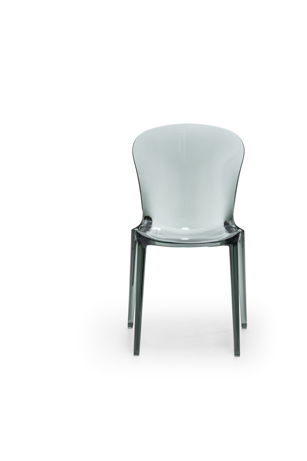 Dining Chair Crystal Polycarbonate Aquamarine Grey Domestica – Product View on White