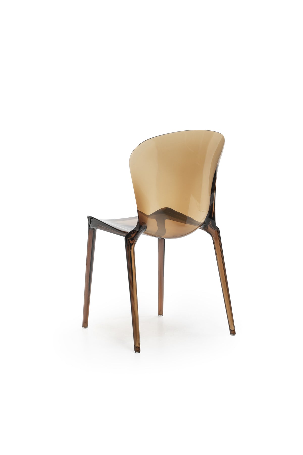 Dining Chair Crystal Polycarbonate Coffee Domestica – Product View on White