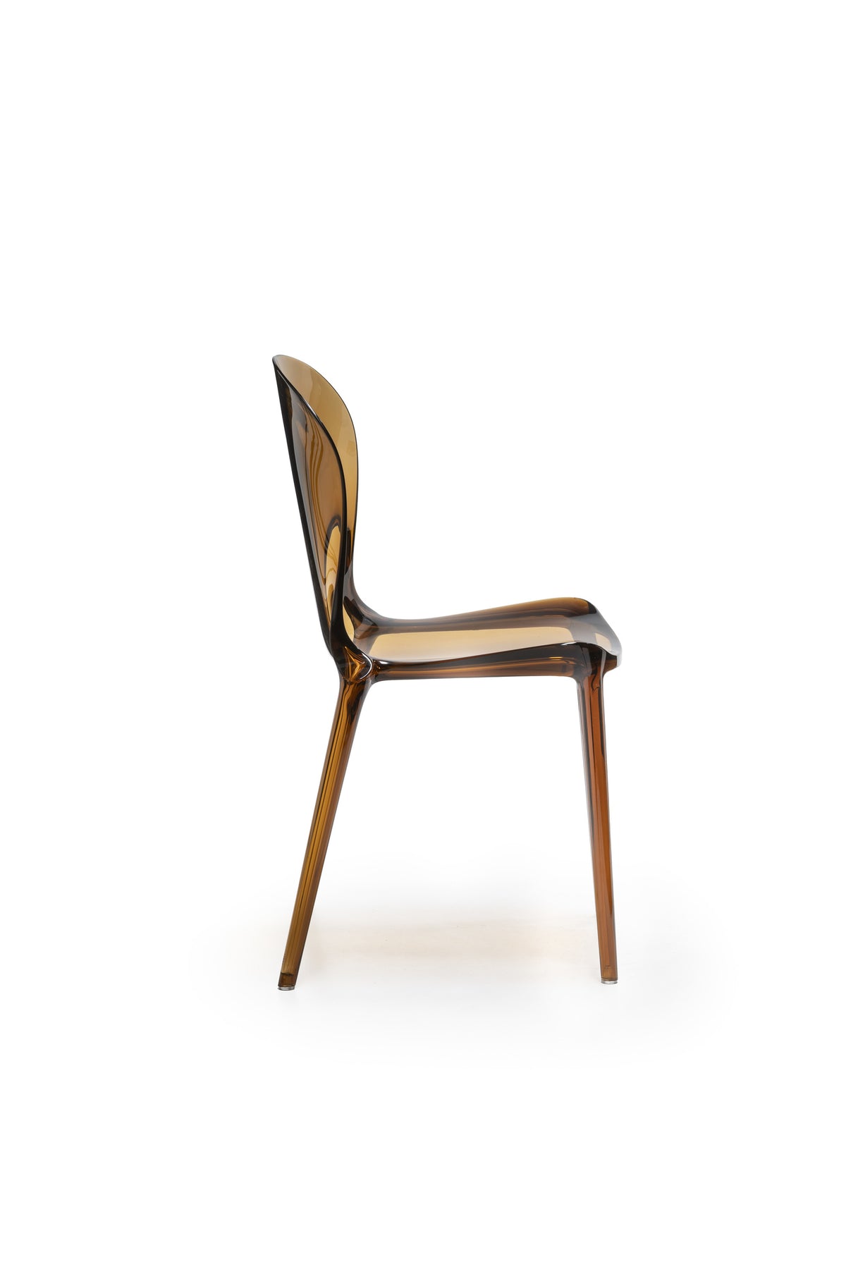 Dining Chair Crystal Polycarbonate Coffee Domestica – Product View on White