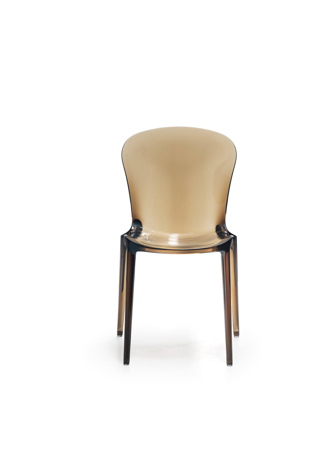 Dining Chair Crystal Polycarbonate Coffee Domestica – Product View on White