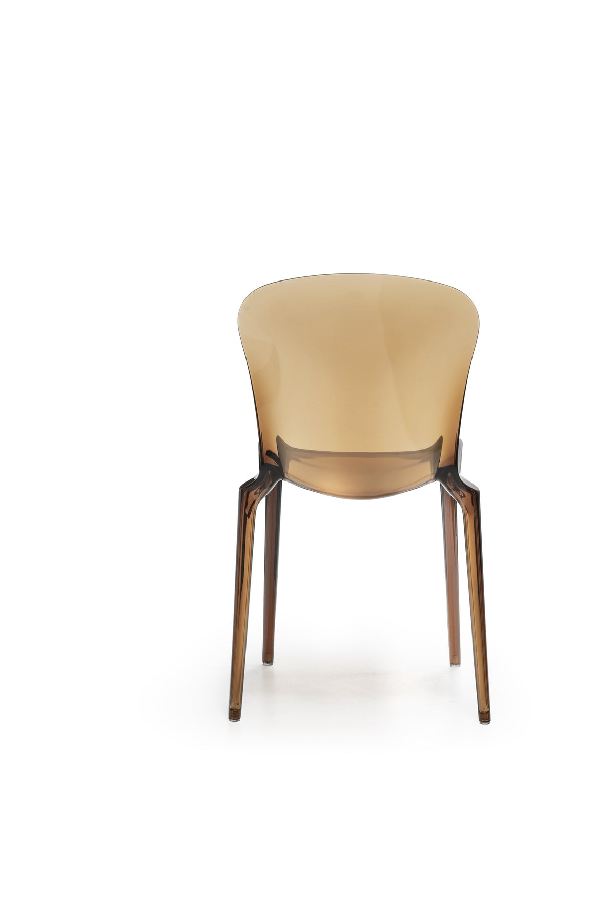 Dining Chair Crystal Polycarbonate Coffee Domestica – Product View on White