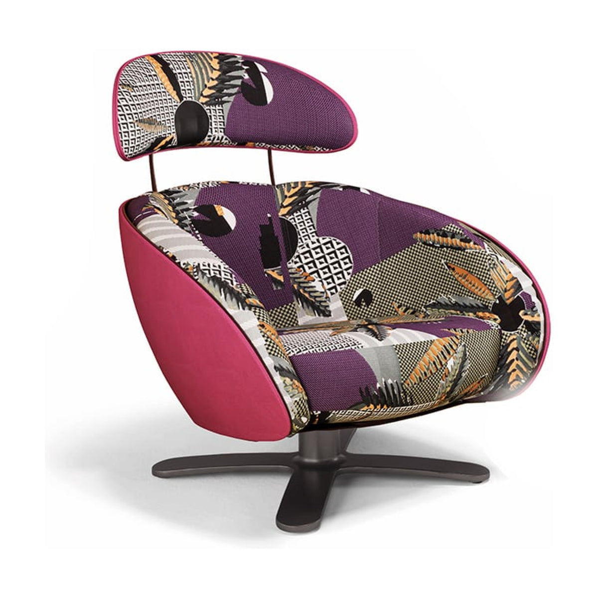 Coconut Domestica – Three Quarter View in Patterned Fabric on White