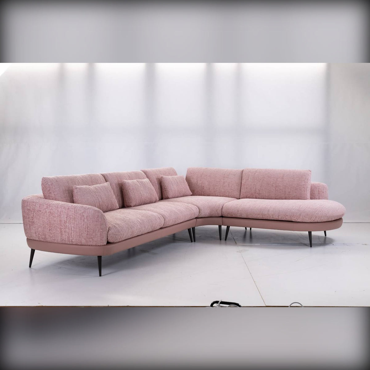 Looming Domestica – Lifestyle – Pink Corner Configuration in a Bright White Room