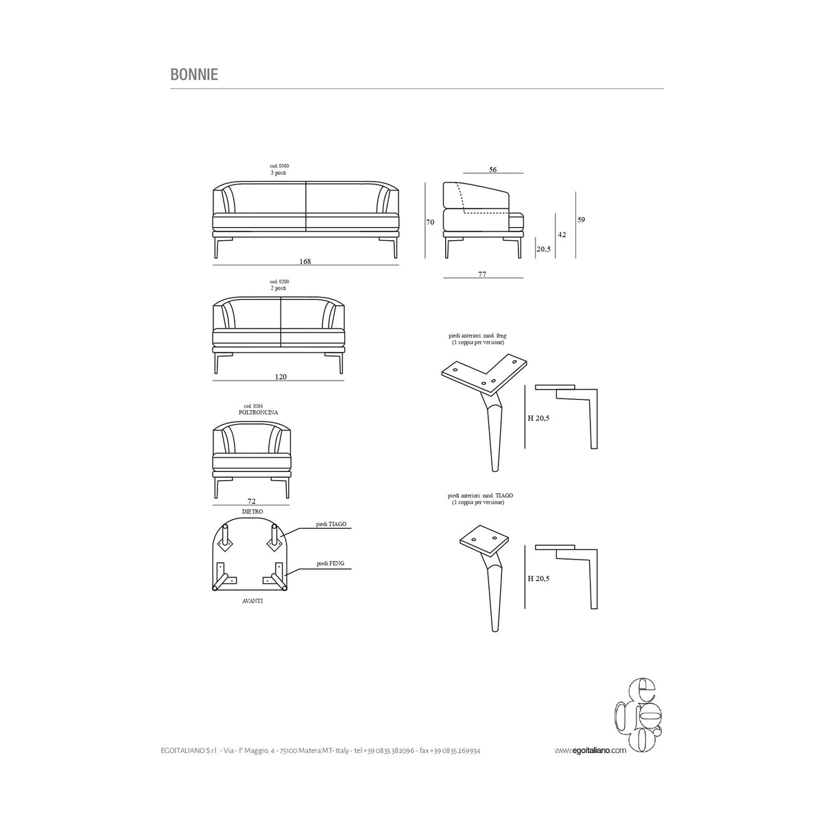 Armchair Bonnie Domestica – Dimensions